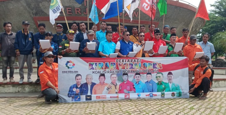 Jelang Pilbup 9 Parpol Non Parlemen Tingkat Kabupaten Indramayu Gelar Deklarasi Untuk Berkoalisi