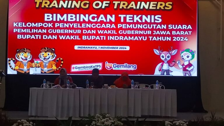 Traning OF Trainers Bimbingan Teknis KPPS Pemilihan Gubenur dan Wakil Gubenur JAWA BARAT, Bupati dan Wakil Bupati Indramayu Tahun 2024