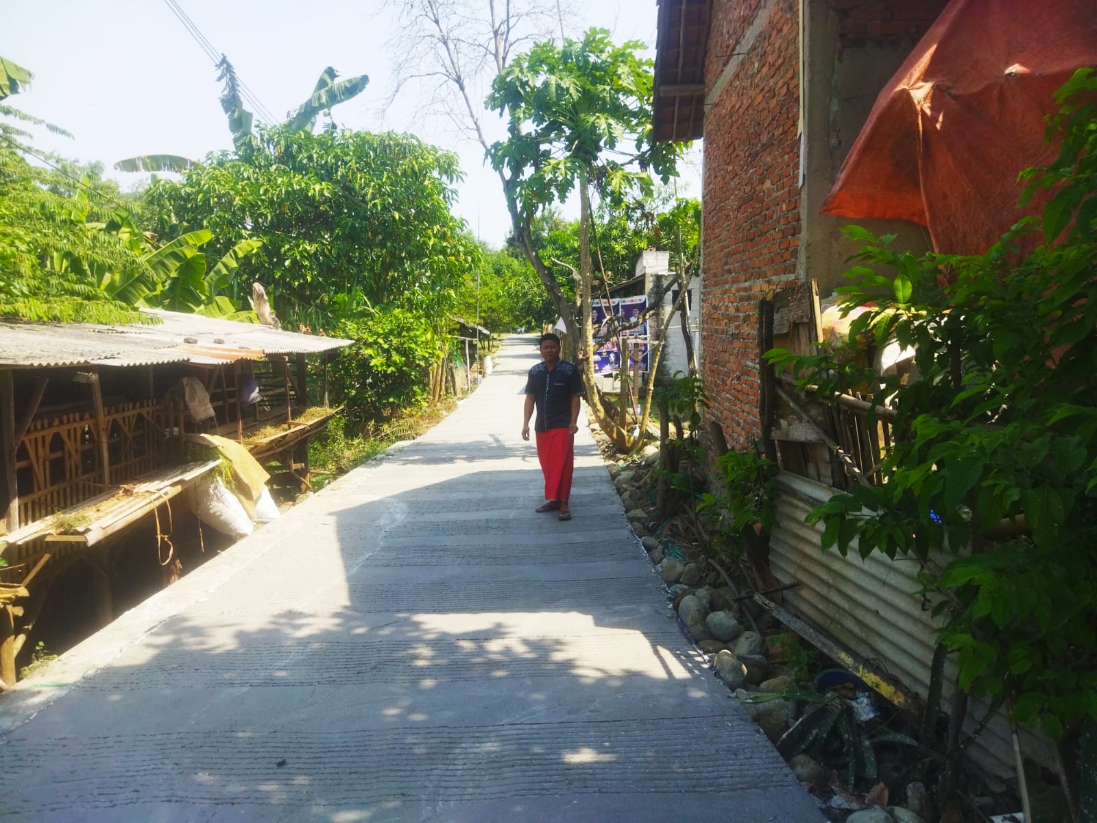 Akses Jalan Lingkungan Pemukiman Warga Desa Mundu Dicor beton.