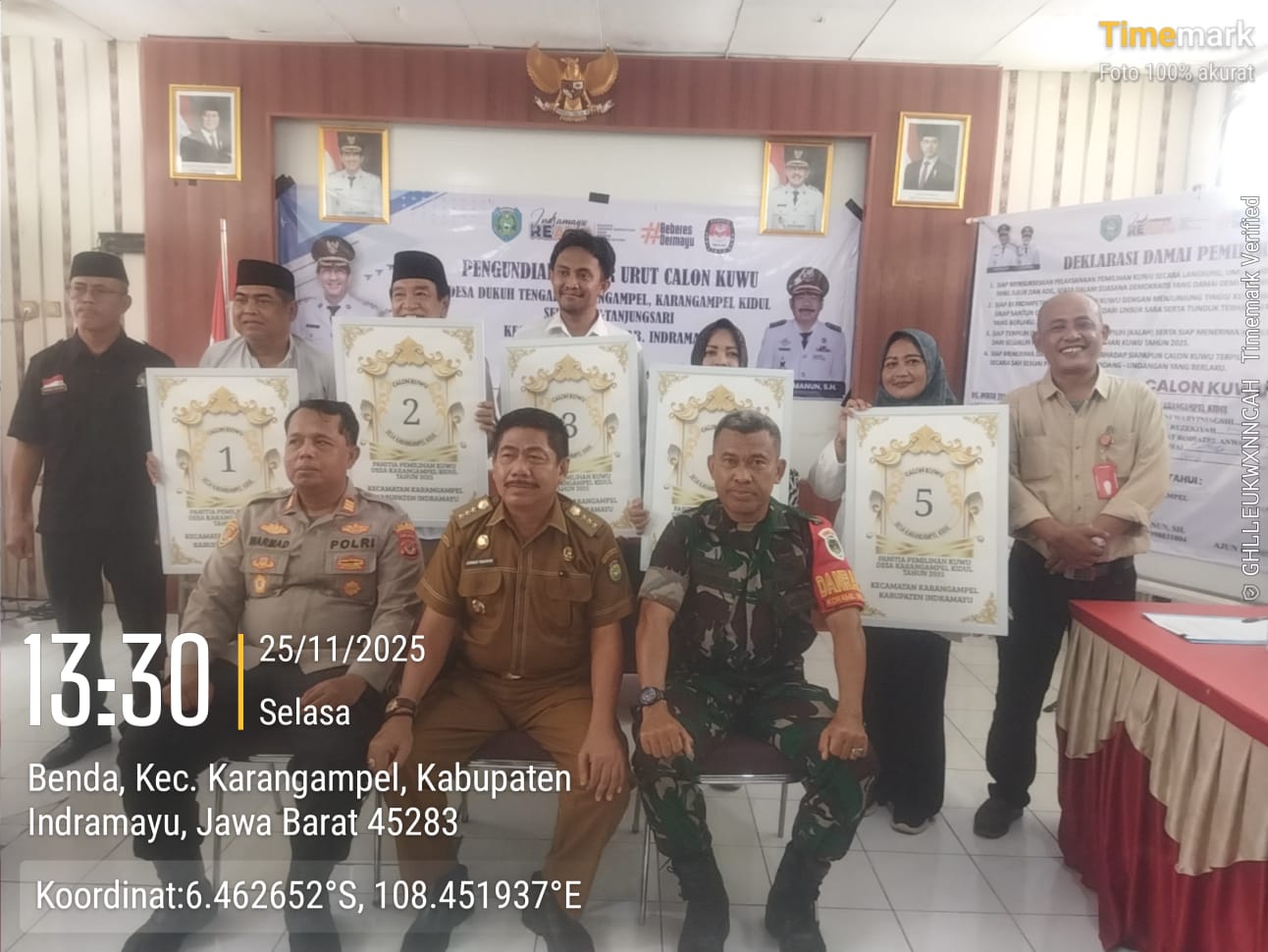Pengundian Nomor Urut Calon Kuwu dari 3 Desa di Kecamatan Karangampel