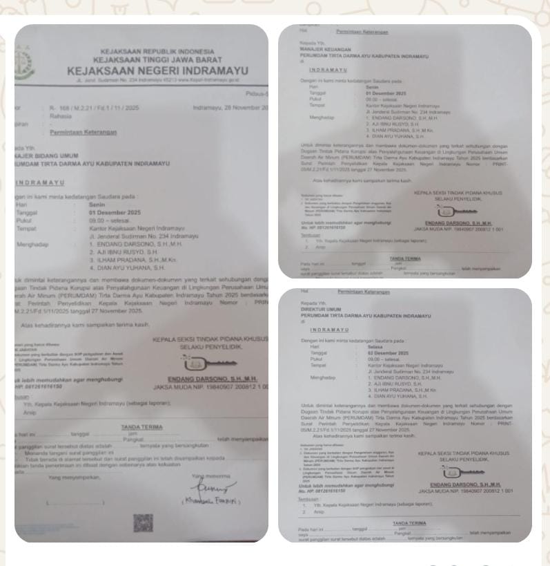 Usut Transferan Dana 2 Milyar, Kejari Indramayu Bakal Undang Dirum, Manager Keuangan, dan Manager Bidang Umum Perumdam TDA